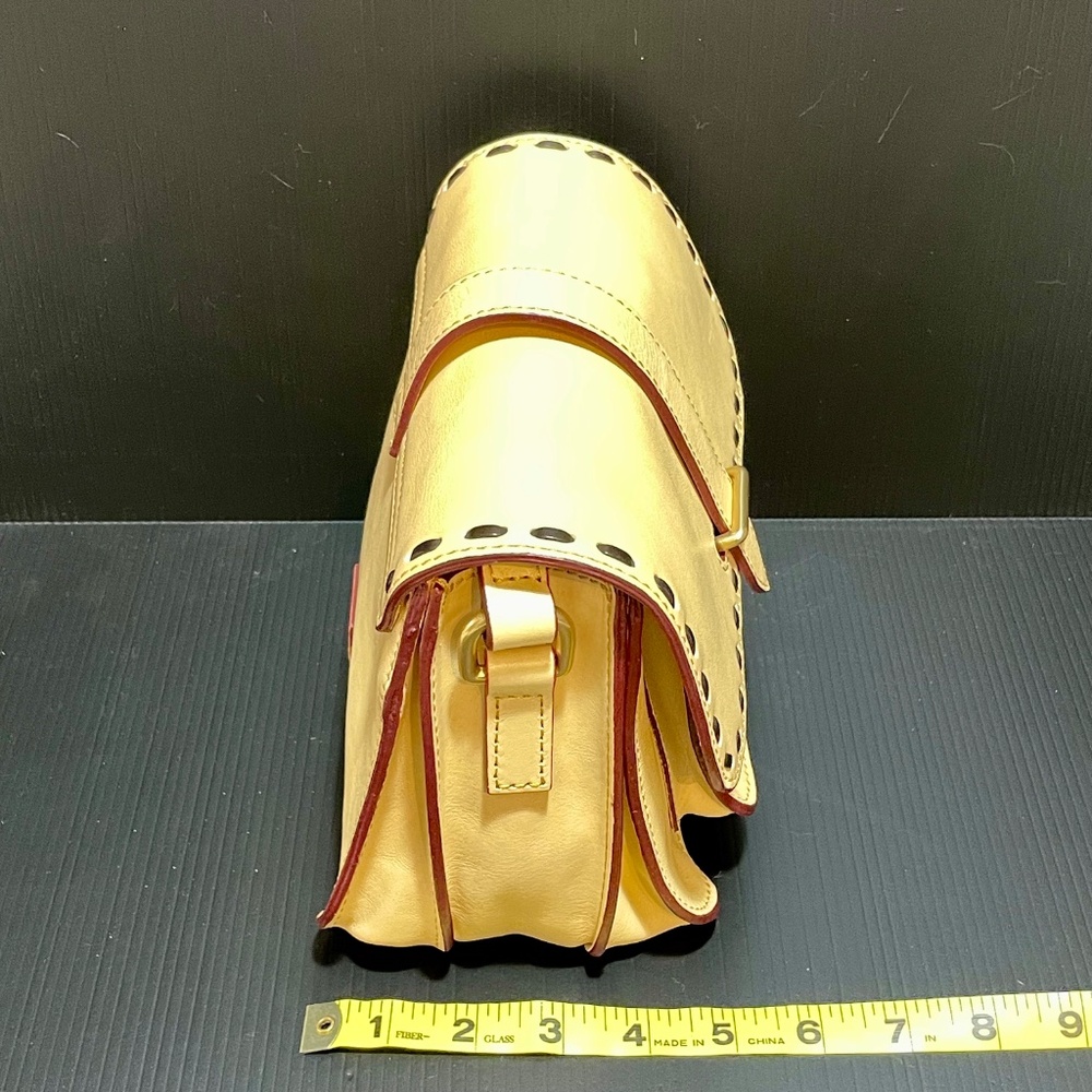 Vintage Dooney & Bourke Florentine Leather Cream Crossbody Binocular Purse - Picture 5 of 16